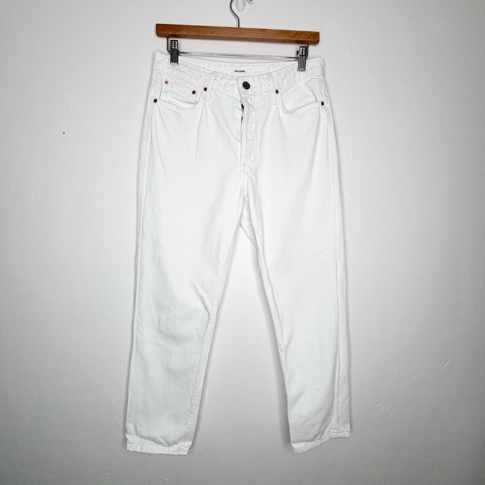 GRLFRND Kiara Waxen White Button Fly Slim Leg Boyfriend Jeans Size 26